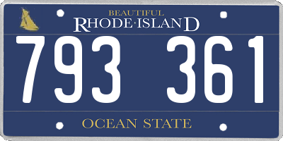 RI license plate 793361