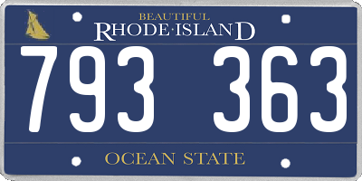 RI license plate 793363