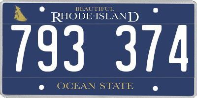 RI license plate 793374
