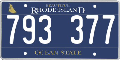 RI license plate 793377