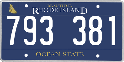 RI license plate 793381