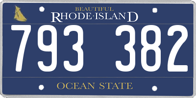 RI license plate 793382