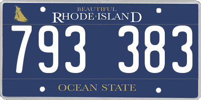 RI license plate 793383