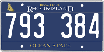 RI license plate 793384
