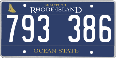 RI license plate 793386