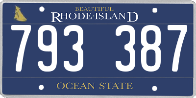 RI license plate 793387