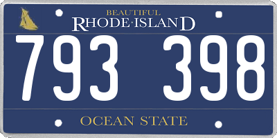 RI license plate 793398