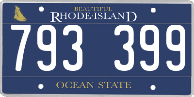 RI license plate 793399