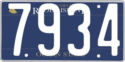 RI license plate 7934