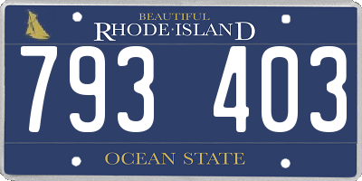 RI license plate 793403