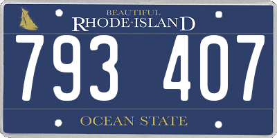 RI license plate 793407
