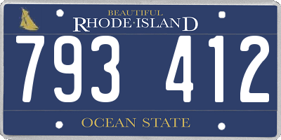 RI license plate 793412