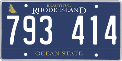 RI license plate 793414
