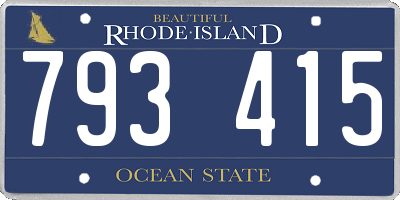 RI license plate 793415