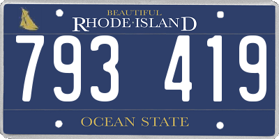 RI license plate 793419