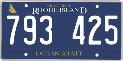 RI license plate 793425