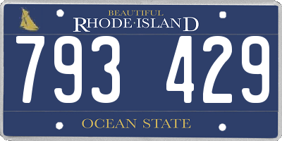 RI license plate 793429
