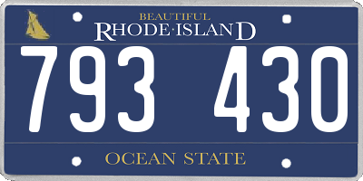 RI license plate 793430