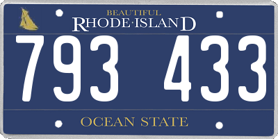 RI license plate 793433