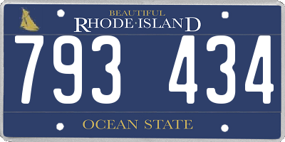 RI license plate 793434