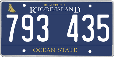 RI license plate 793435