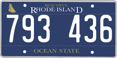 RI license plate 793436