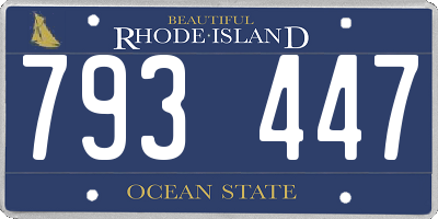 RI license plate 793447