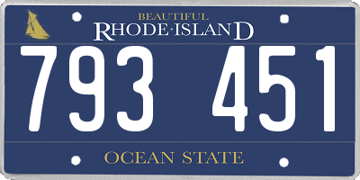 RI license plate 793451