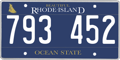 RI license plate 793452