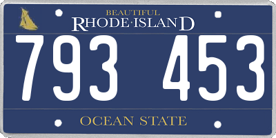 RI license plate 793453