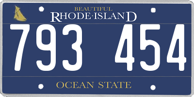 RI license plate 793454