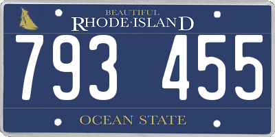RI license plate 793455