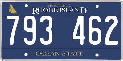 RI license plate 793462