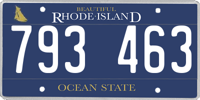 RI license plate 793463
