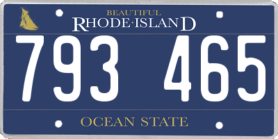 RI license plate 793465