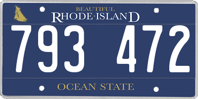 RI license plate 793472
