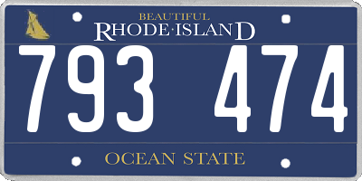 RI license plate 793474