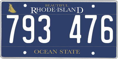 RI license plate 793476