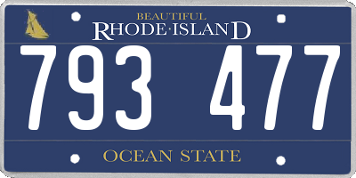 RI license plate 793477