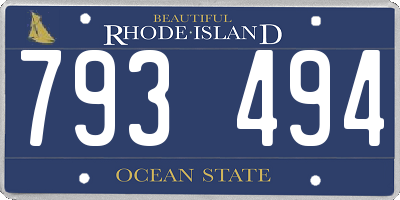 RI license plate 793494