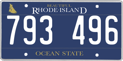 RI license plate 793496