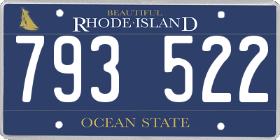 RI license plate 793522