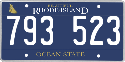 RI license plate 793523