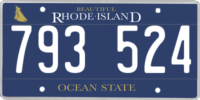 RI license plate 793524