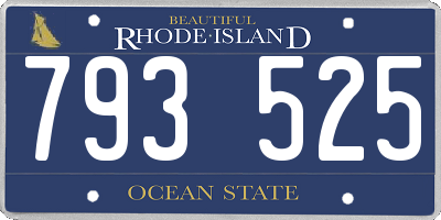 RI license plate 793525