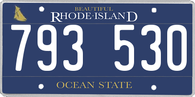 RI license plate 793530