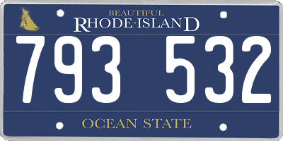 RI license plate 793532