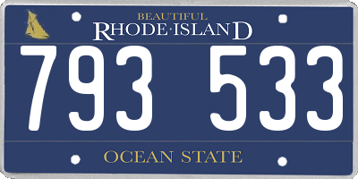 RI license plate 793533