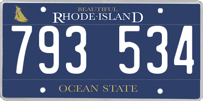 RI license plate 793534
