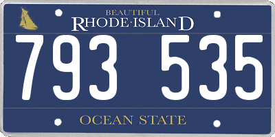 RI license plate 793535